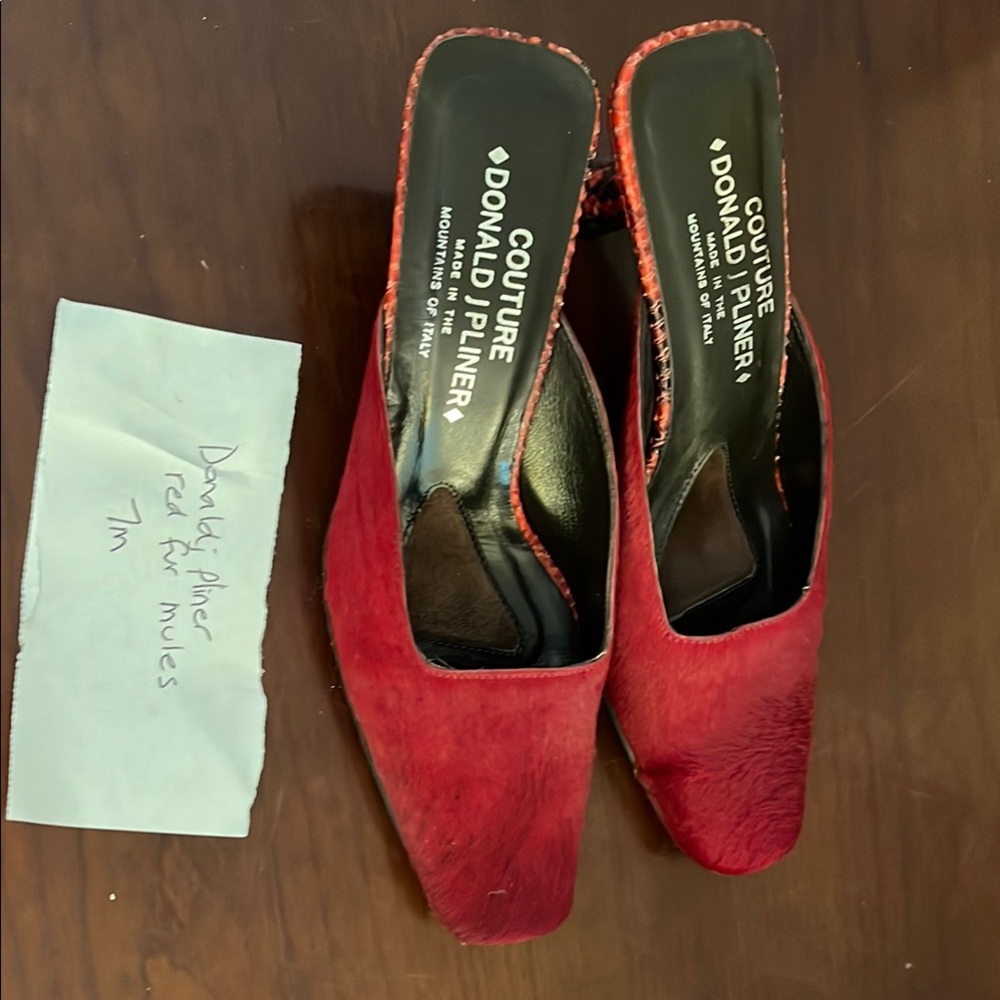 Donald J. Pliner Red Suede Mules